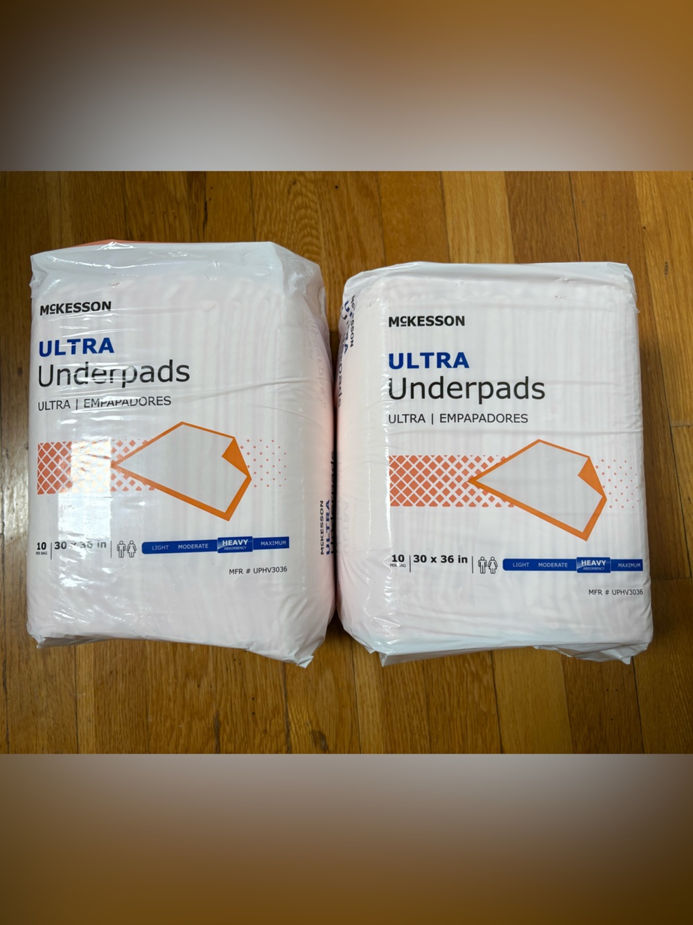 2 Packs of Ultra Underpads (30 x 36 in) - Heavy Absorbency 10 in each pack